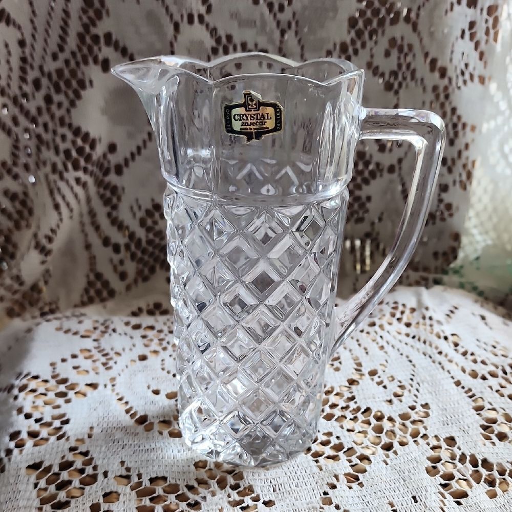 Yugoslavian Crystal Pitcher 24% Lead Zajecar Creamer/Water